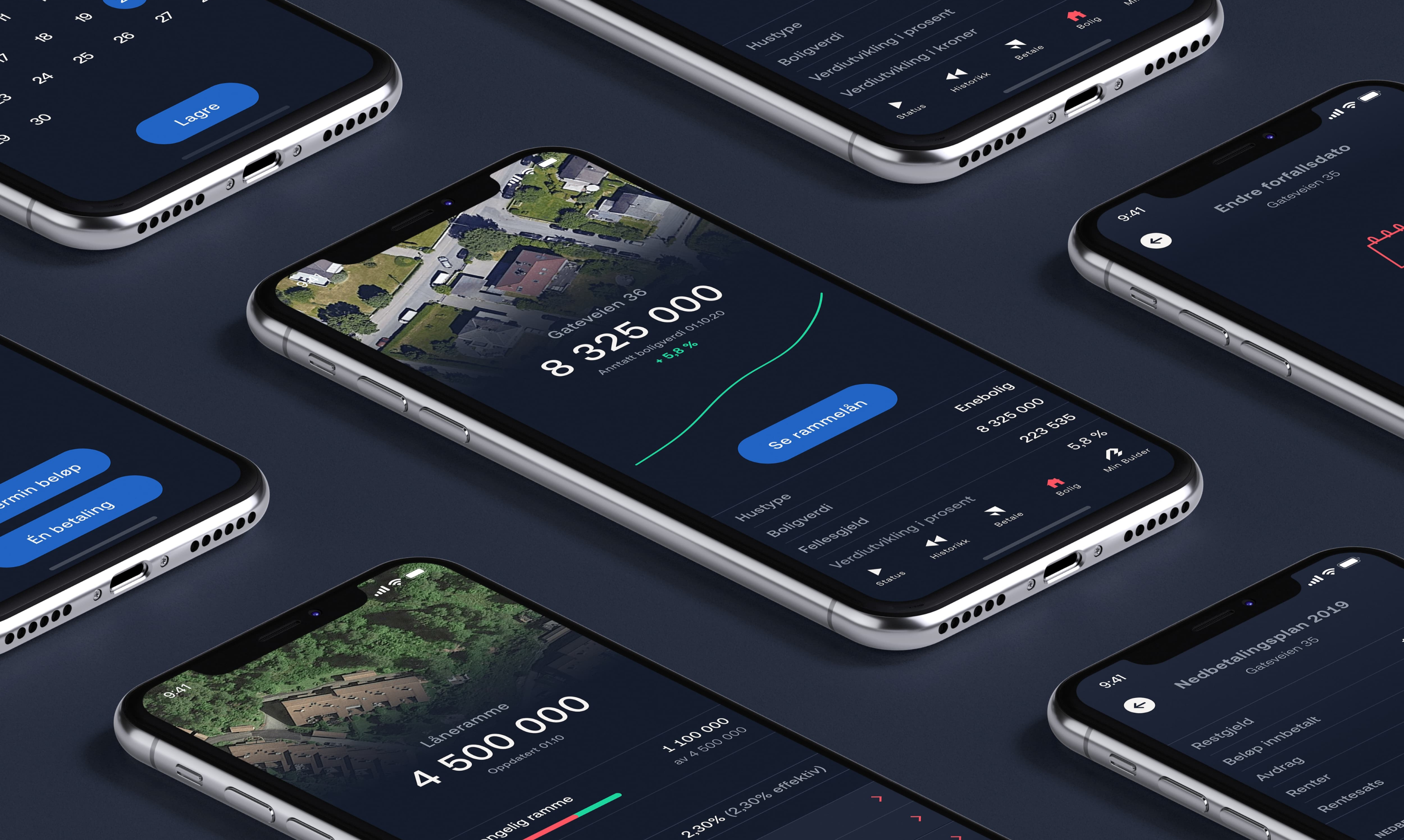 Bilde av mobiler som viser boligen i Bulder-appen
