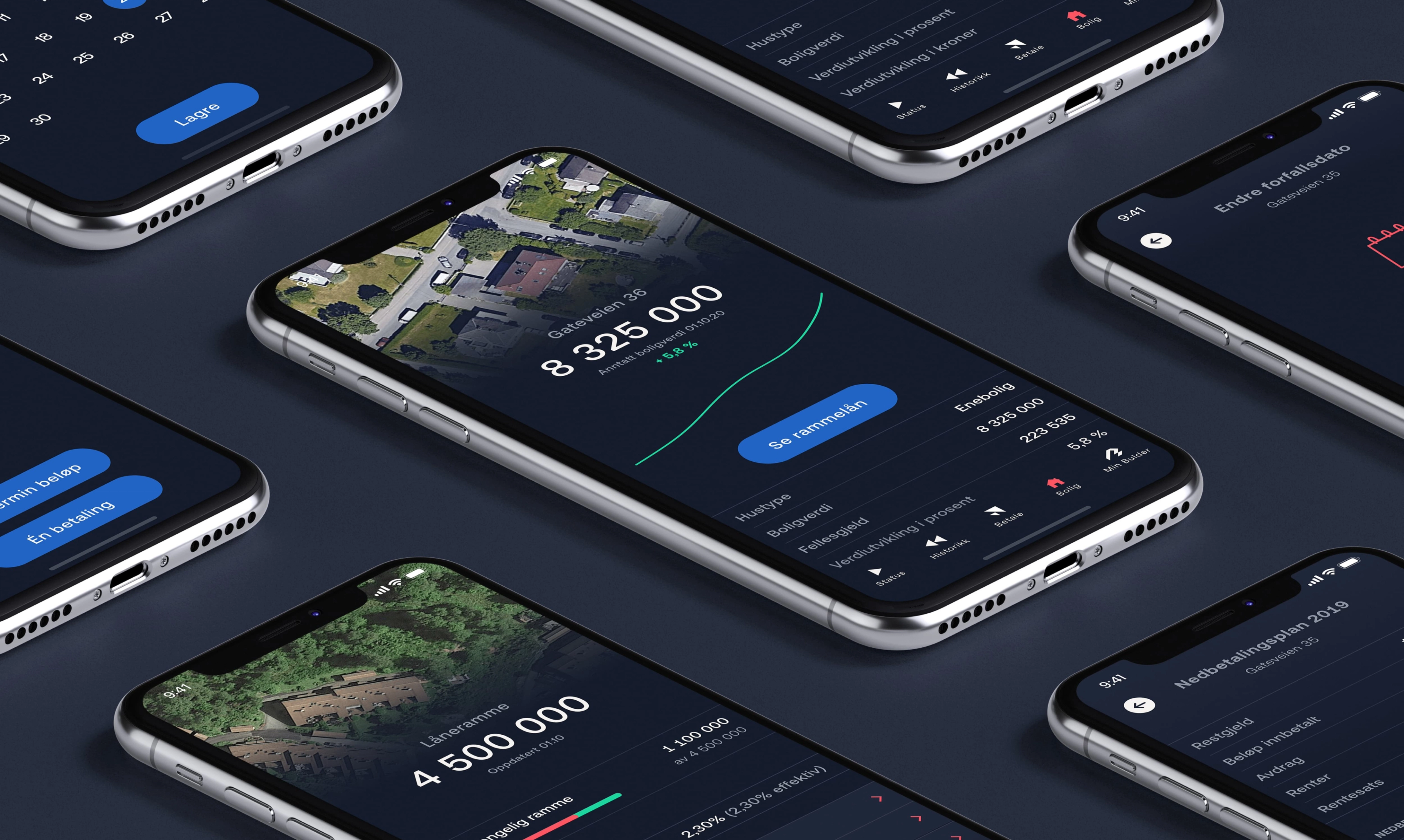 Bilde av mobiler som viser boligen i Bulder-appen