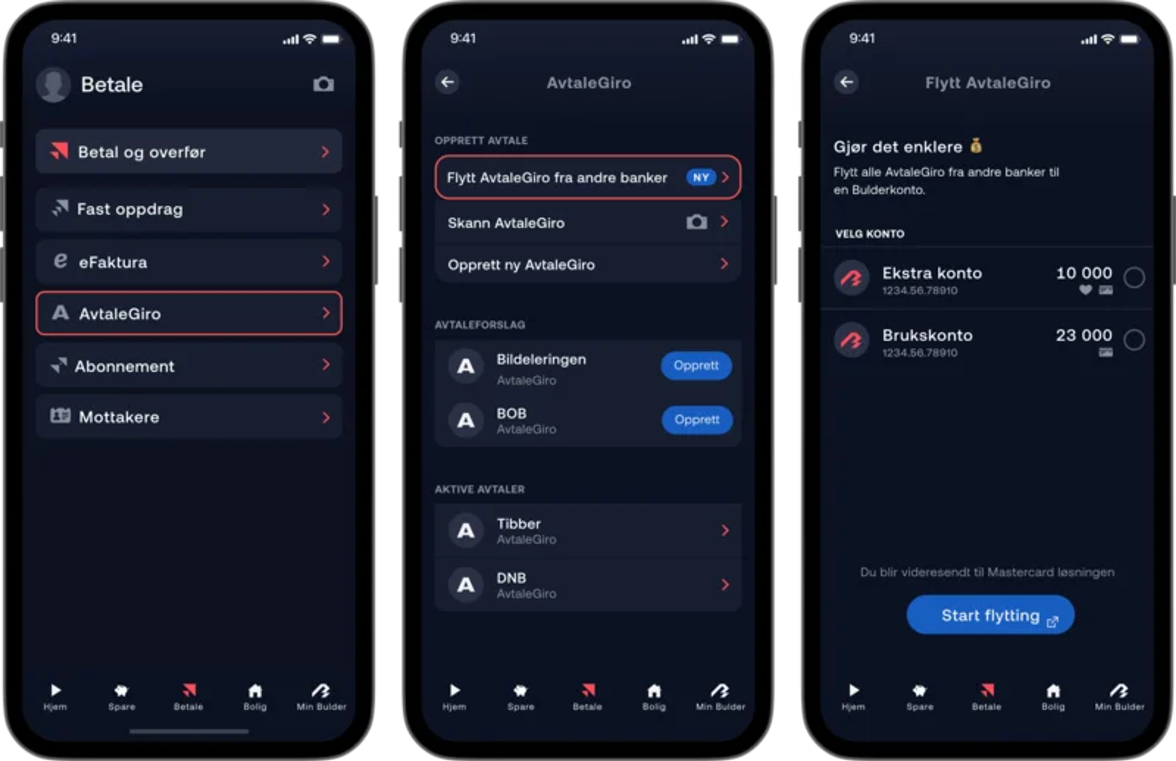 Bilde av scan funksjon av avtalegiro i Bulder sin app