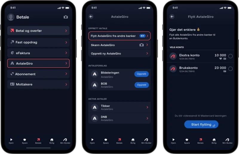 Bilde av scan funksjon av avtalegiro i Bulder sin app