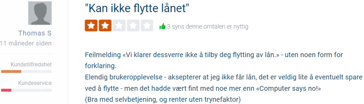 Bilde av kundetilbakemelding