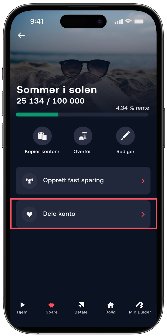 Del sparekonto med noen andre