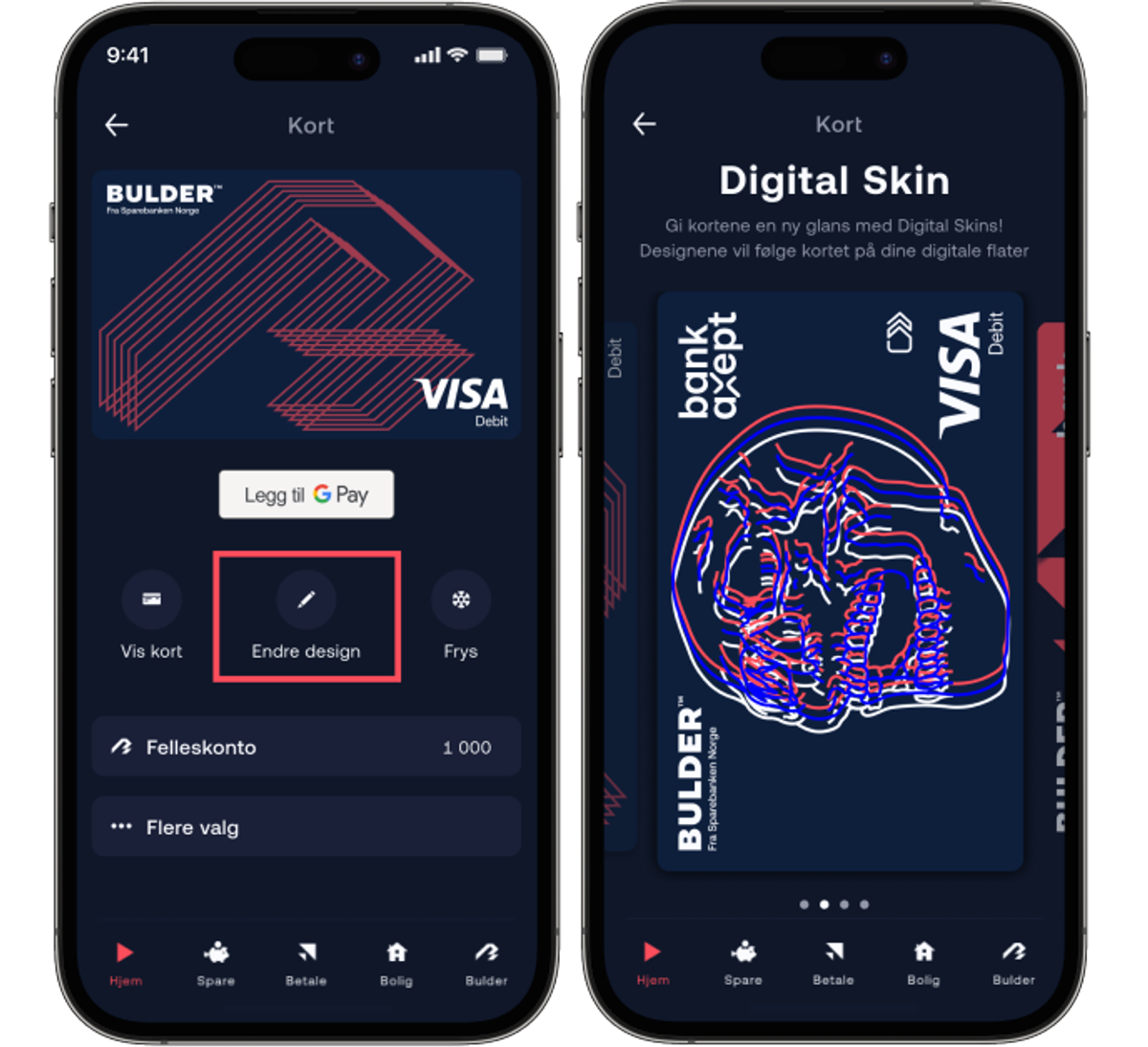 Digital skins i appen