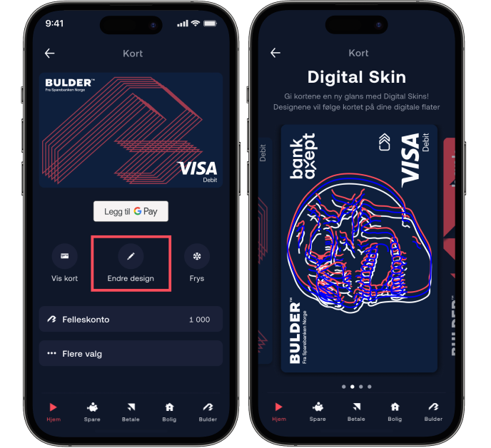 Digital skins i appen