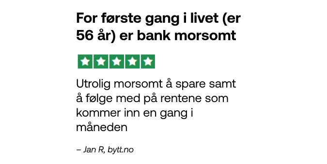 Kundeomtale om månedlige renter