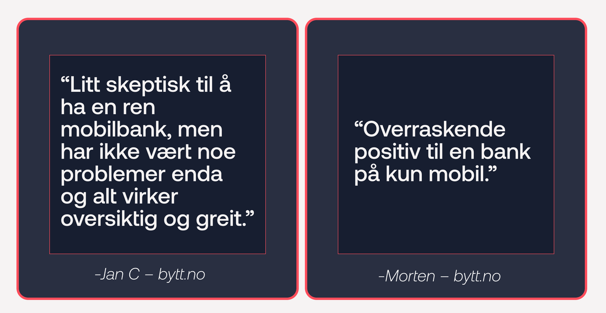 Tilbakemelding fra kunder på bytt.no