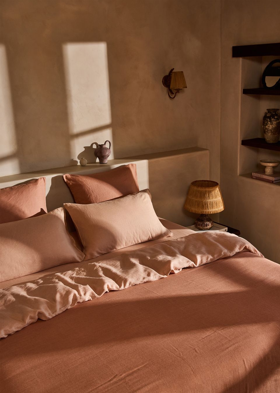 Terracotta 100% French Flax Linen Sheet Set