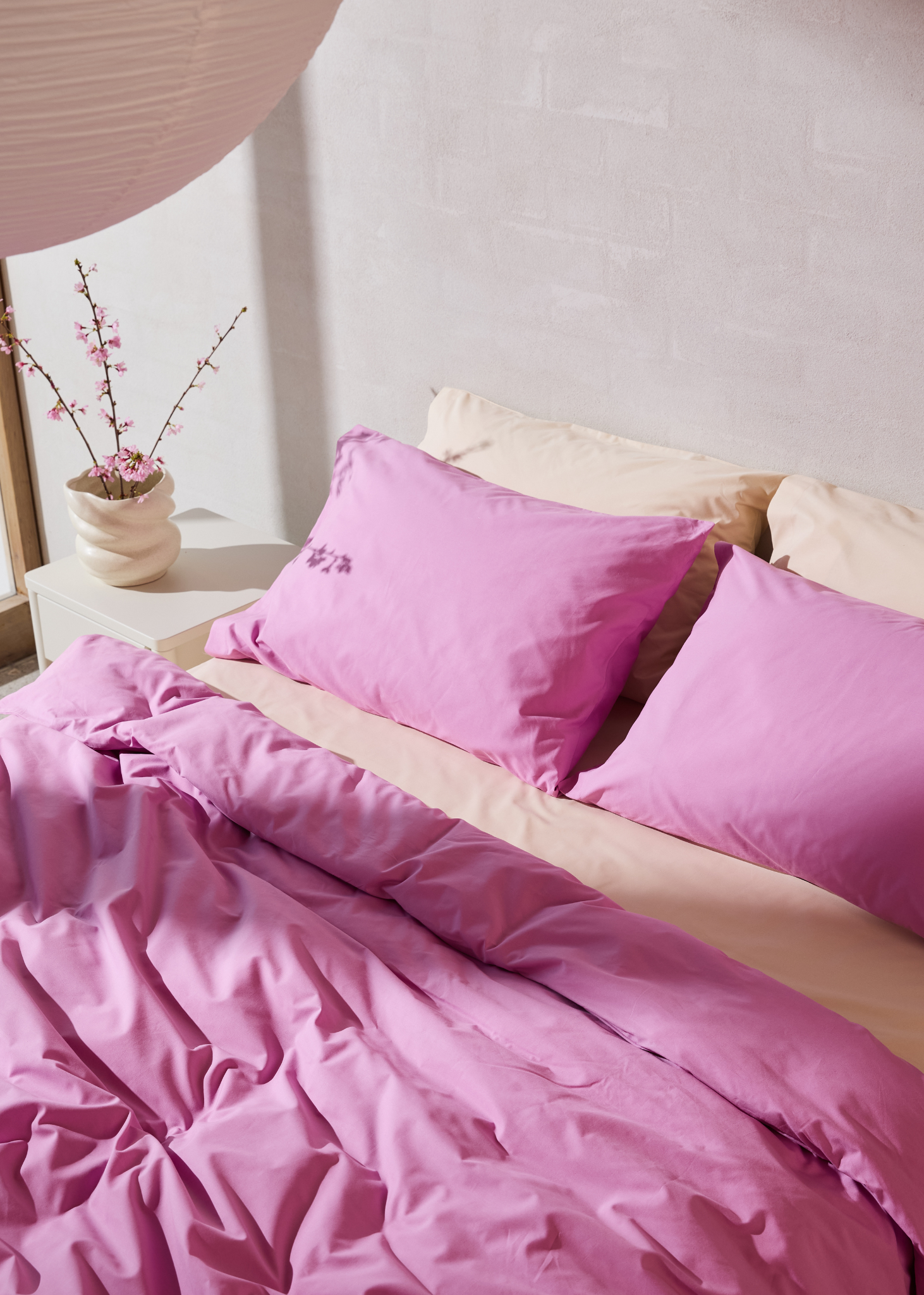 Bubblegum Organic Cotton Percale Duvet Cover
