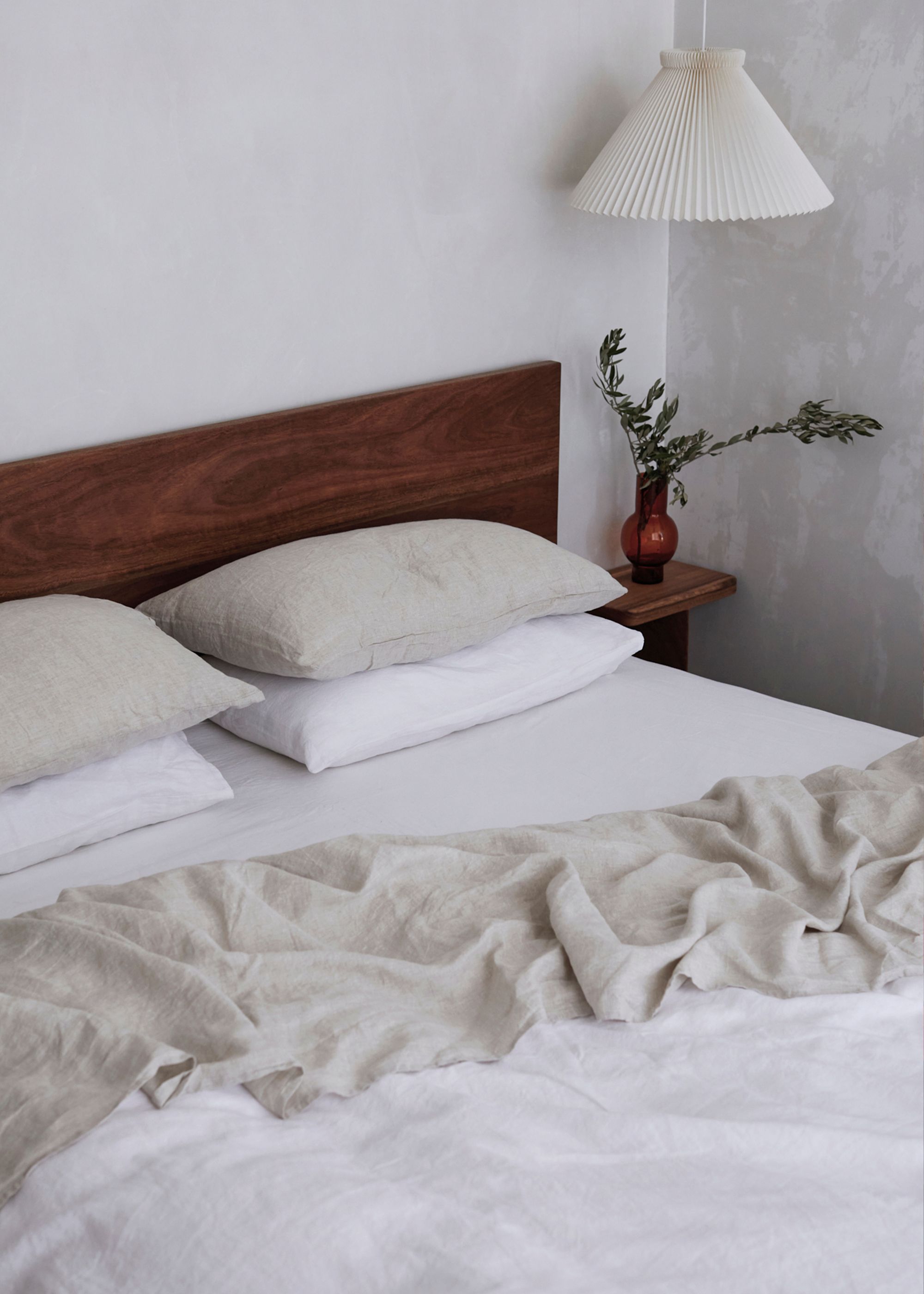 White 100% French Flax Linen Bedding Set
