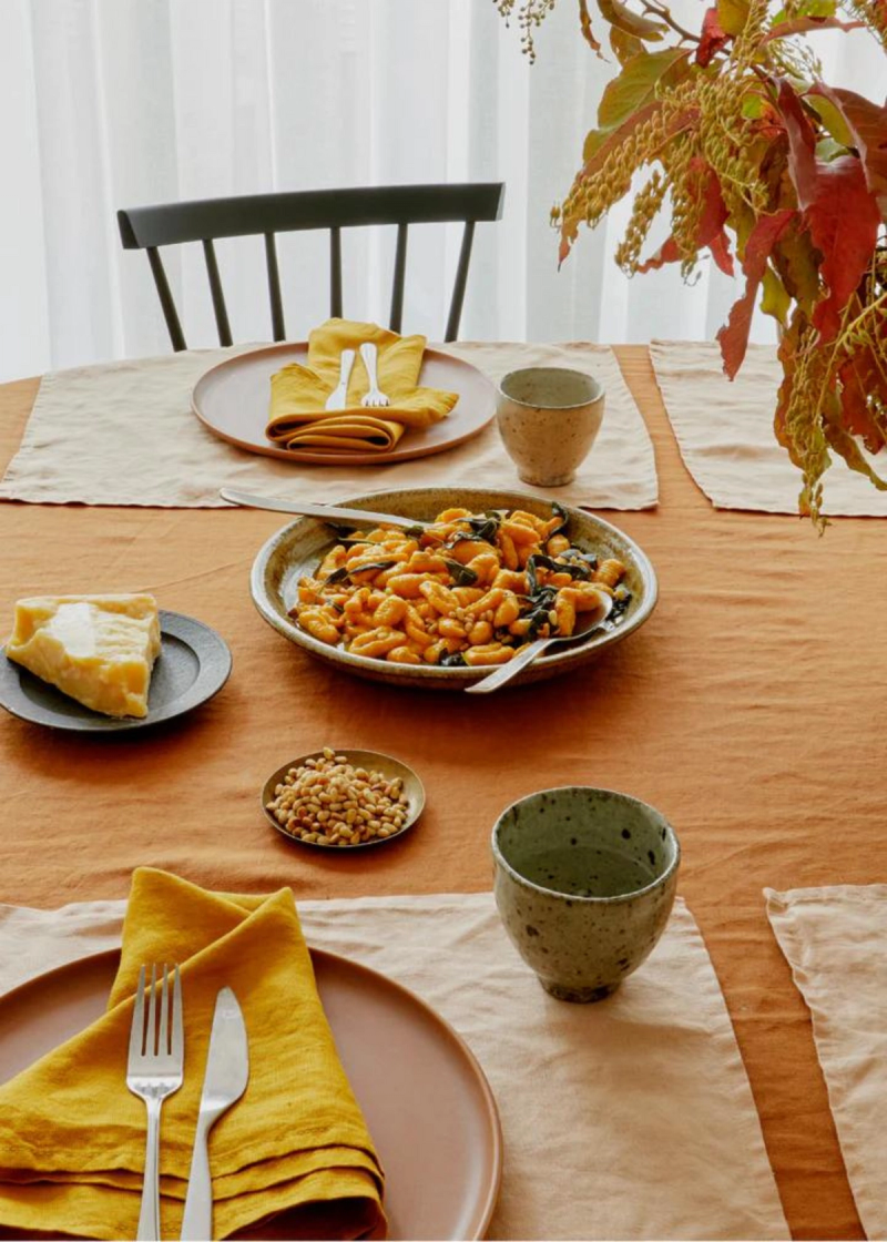 Rust 100% French Flax Linen Tablecloth