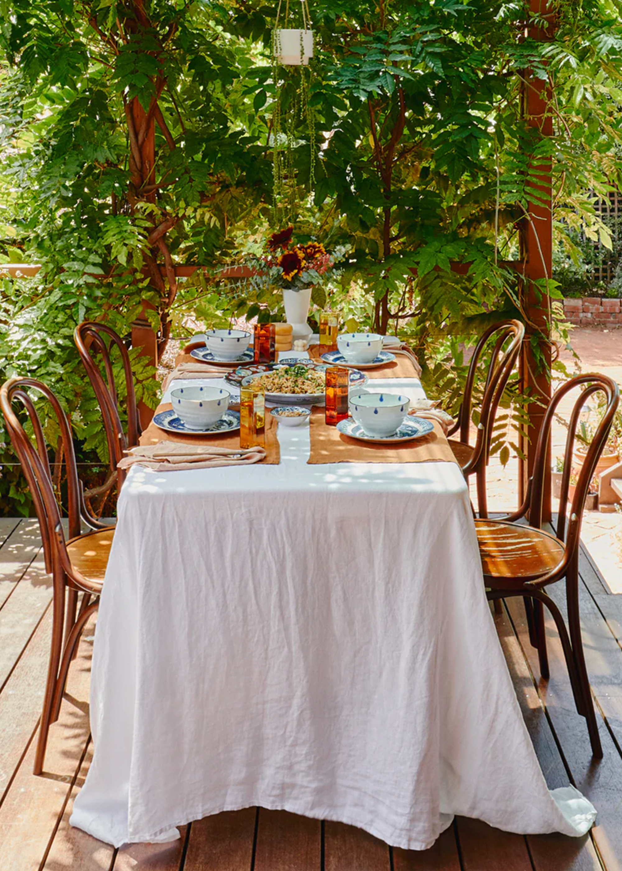 White 100% French Flax Linen Tablecloth