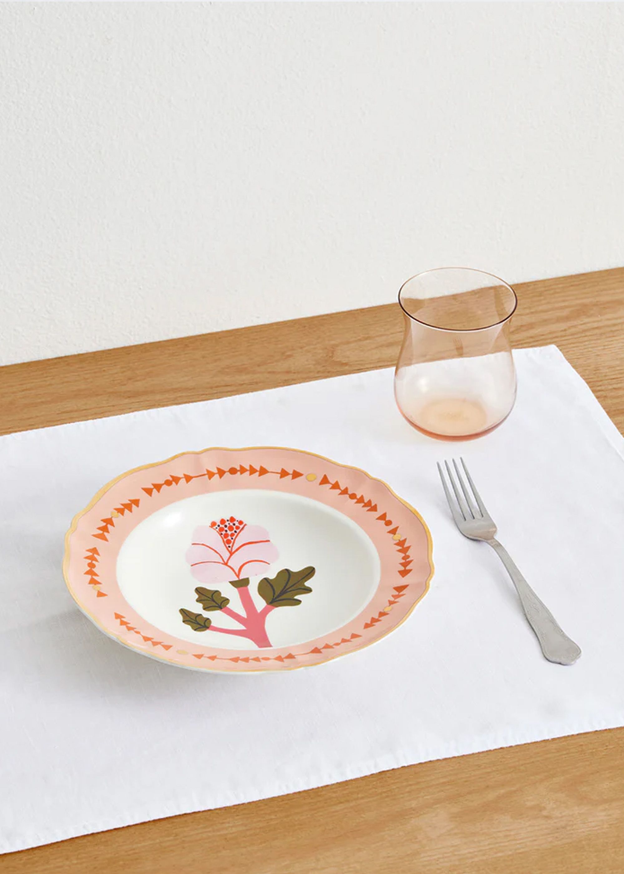 Bitossi Home Deep Soup Plate Botanica in Pink