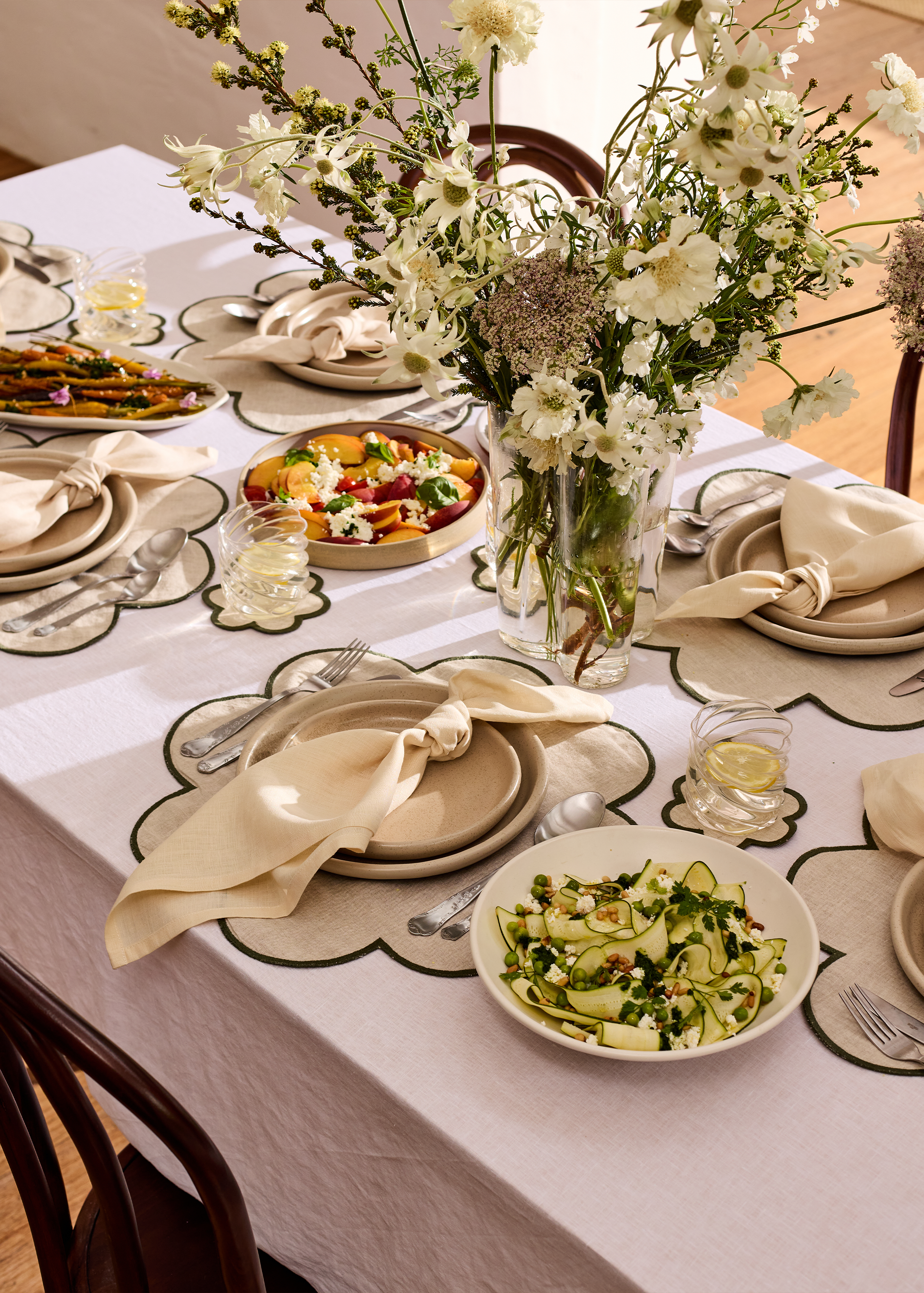 White 100% French Flax Linen Tablecloth