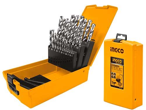 Coffret 25 forets à métaux HSS INGCO — Ø 1 à 13 mm