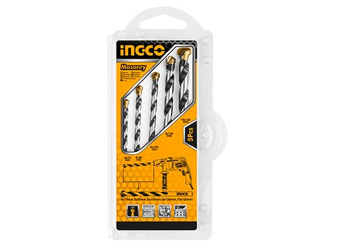 Coffret 5 forets à béton INGCO — Ø 4 à 10 mm