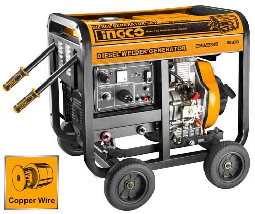 Groupe électrogène diesel soudeur INGCO 4.6 kW / 180 A