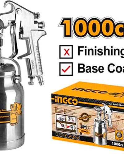 Pistolet à peinture pneumatique INGCO — buse 1,8 mm, couche de base, godet 1 L