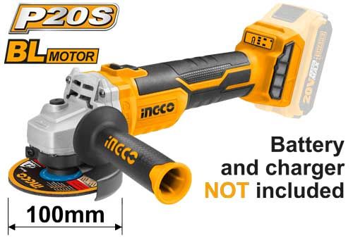 Meuleuse d'angle sans fil INGCO 100 mm — 20V