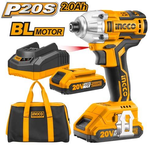 Visseuse à chocs sans fil INGCO 20V brushless — 170 Nm, 2 vitesses