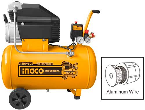 Compresseur d'air INGCO 50 L — 1,8 kW (2,5 CV), entraînement direct