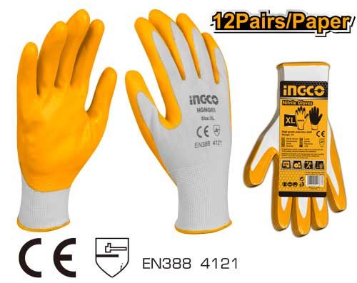 Gants de protection nitrile INGCO paume enduite — taille XL