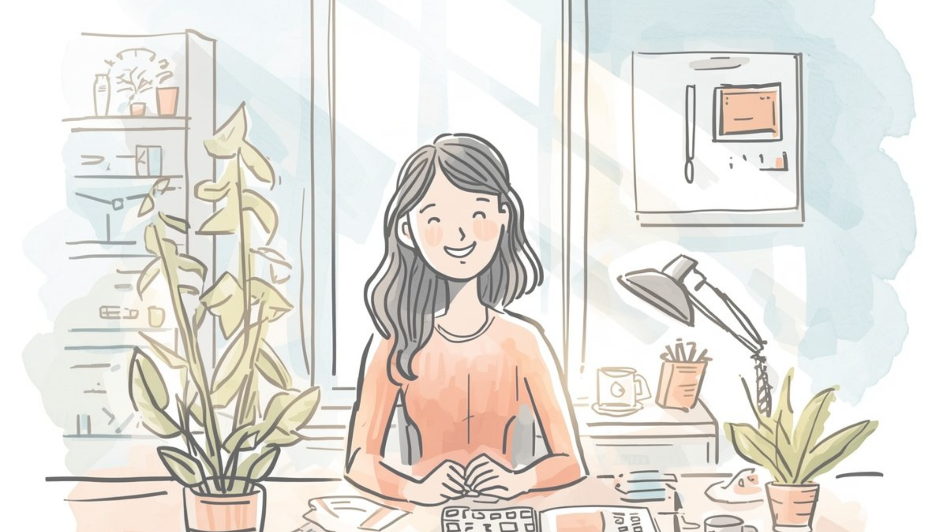 Sketch image of smiling person 