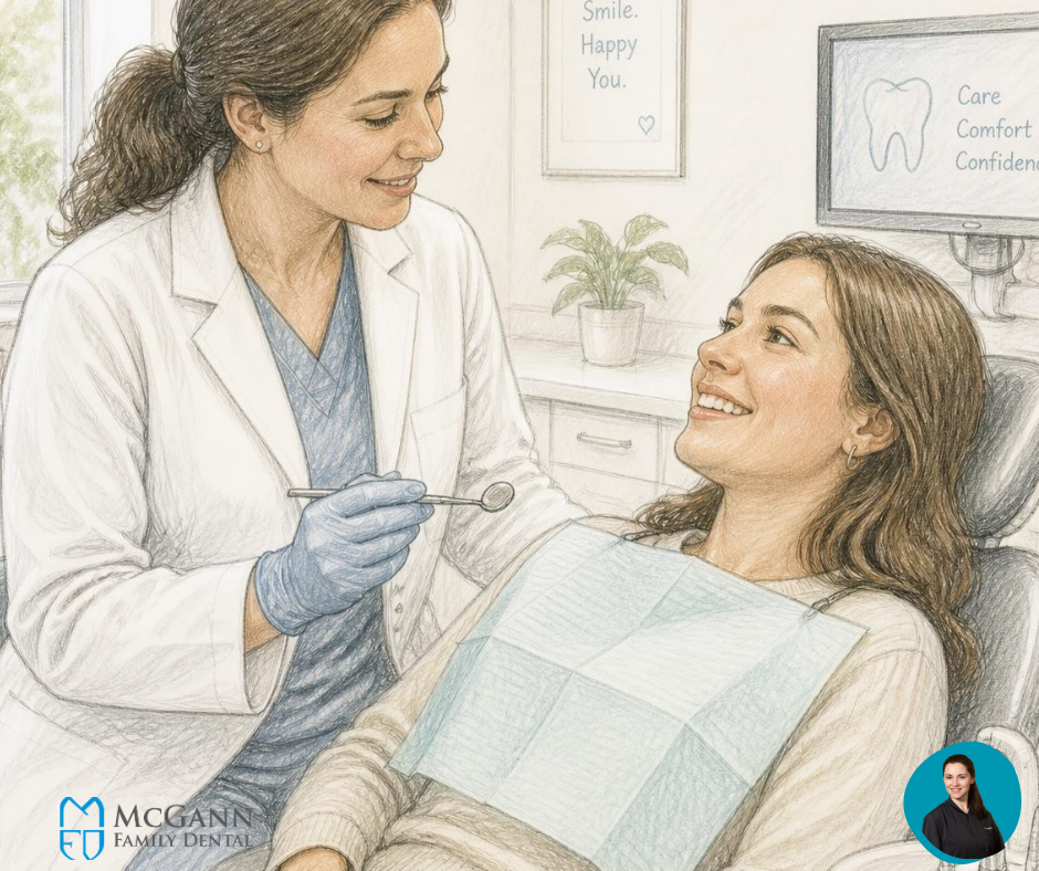 Image of Dentist and patient in comfortable dental office Lake Elmo, 