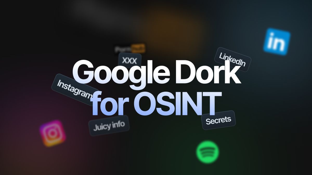 Google search operators and OSINT research queries displayed on a screen