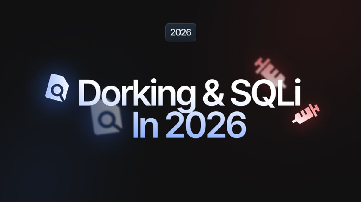 Abstrakte Visualisierung von Suchanfragen und Code, der modernes Google-Dorking und SQL-Injection im Jahr 2026 darstellt