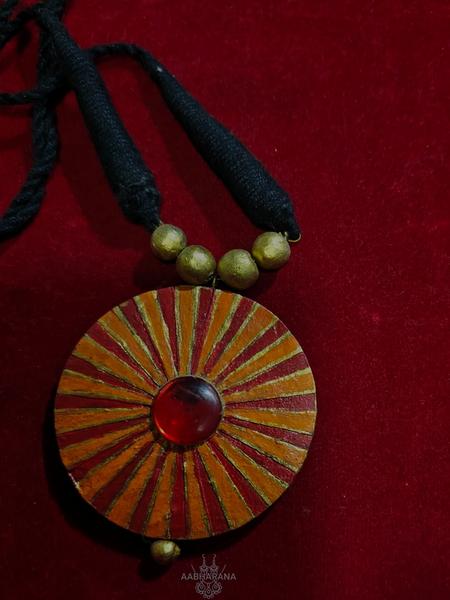 Aabharana Handcrafted Sunburst Terracotta Necklace