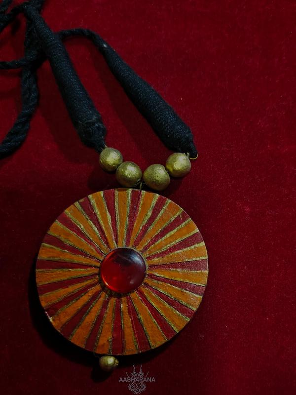 Aabharana Handcrafted Sunburst Terracotta Necklace