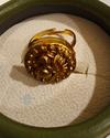Handcrafted Golden Peacock Terracotta Adjustable Finger Ring 3