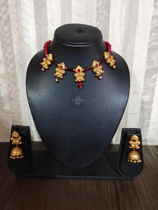 Maroon & Gold Choker set
