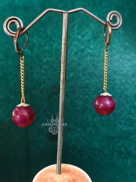 Cherry Red Resin Sphere Danglers