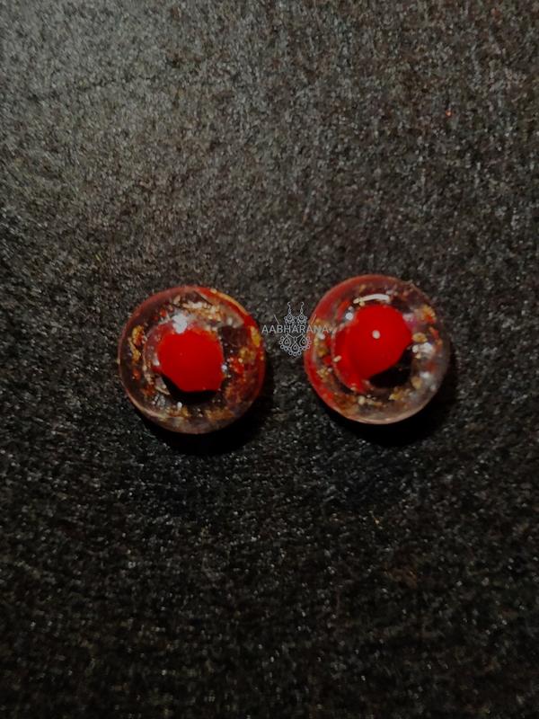 Handmade Resin Stud Earrings with Kunnikkuru
