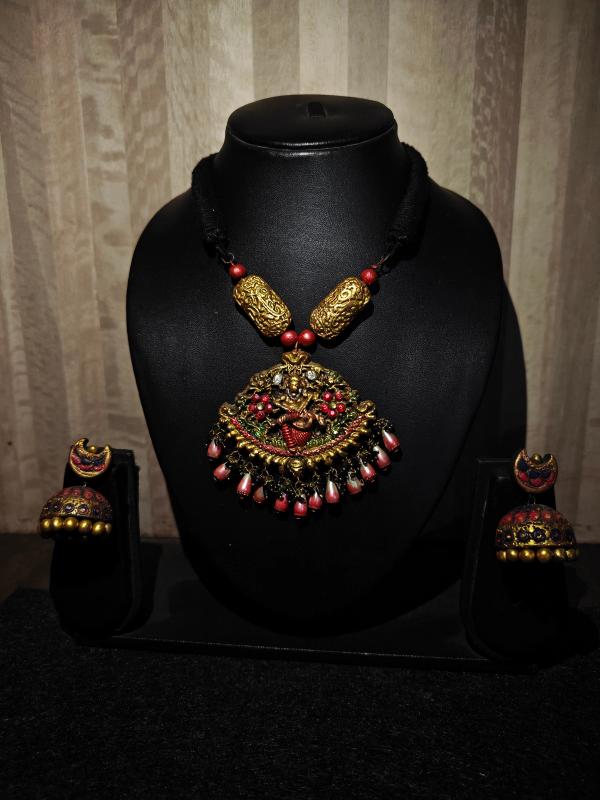 Narasimha Avatara Handcrafted Terracotta Jewellery Set