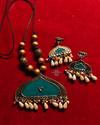 Teal & Antique Gold Handmade Jewellery Set 2
