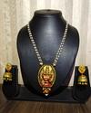 Devi Motif Antique Gold Pendant Necklace with Pearl Chain 1