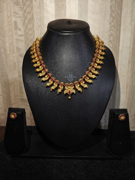 Handcrafted Gold Terracotta Bridal Choker Necklace Set