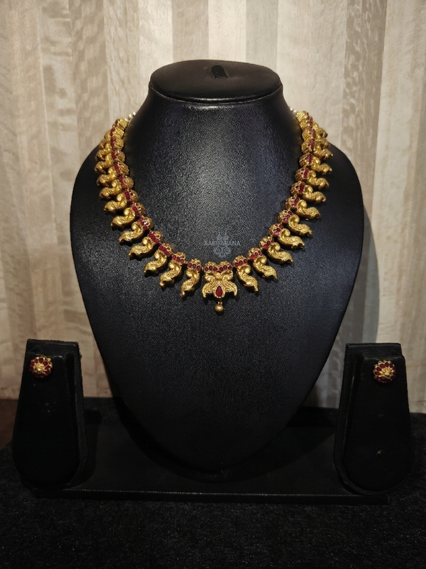Handcrafted Gold Terracotta Bridal Choker Necklace Set