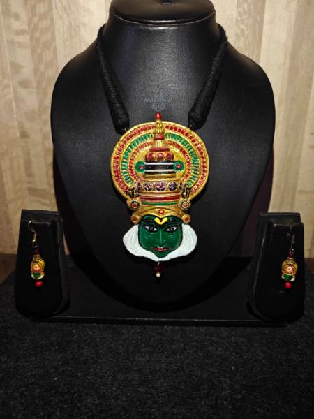 Karna-Kathakali Face Terracotta Jewelry Set
