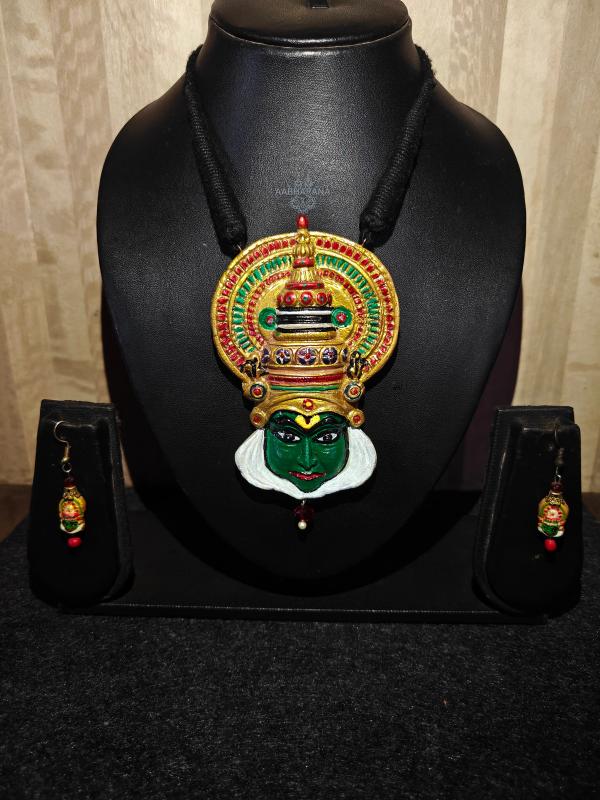 Karna-Kathakali Face Terracotta Jewelry Set
