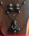 Handcrafted Adi Yogi Shiva Terracotta Jewelry Set; in Oxidized Silver & Antique Gold Variants 1