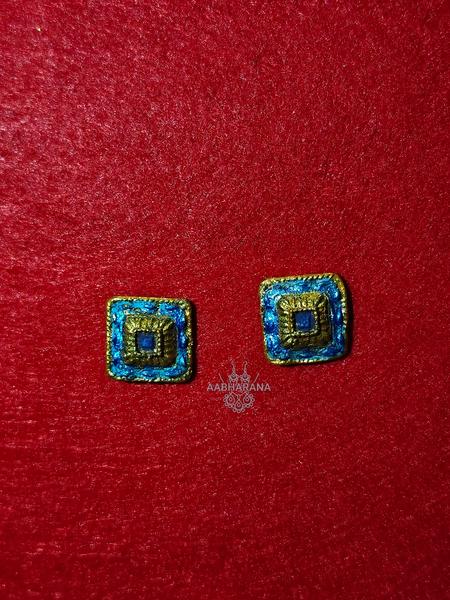 Neelam Square Handcrafted Studs