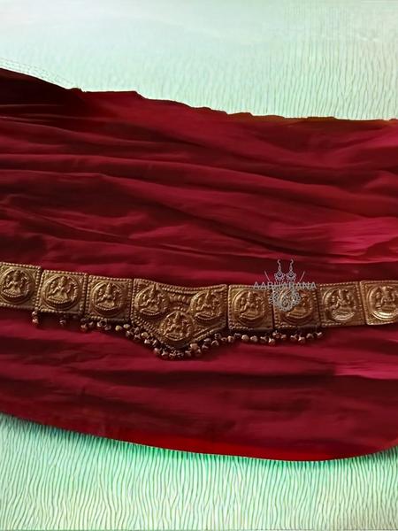 Goddess Lakshmi Motif Terracotta Hip Band (Kamarband) for Classical Dance