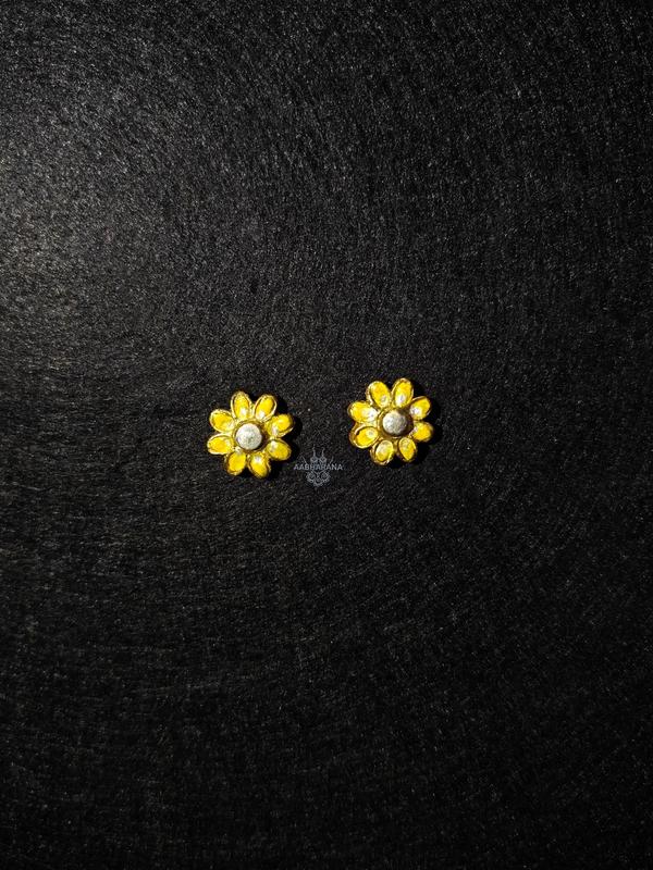 Yellow Sunflower Handcrafted Studs
