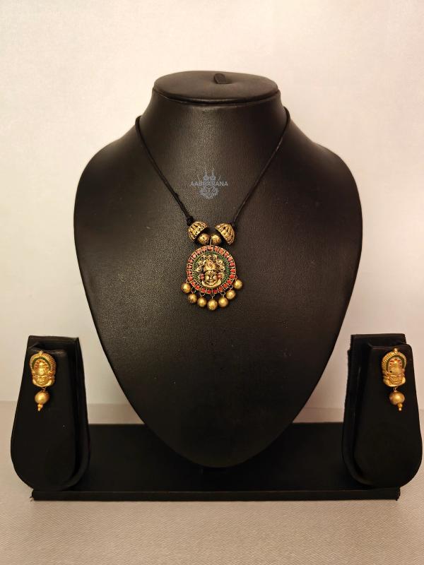 Handmade Small Kathakali Face Terracotta Jewelry Set