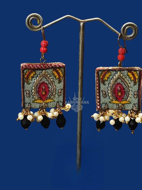 Fabric Dangler Earrings 
