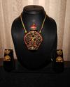 Divine Chennakeshava Swami Terracotta Pendant Set - Traditional Art 1