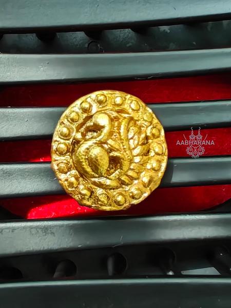 Handcrafted Golden Peacock Terracotta Adjustable Finger Ring